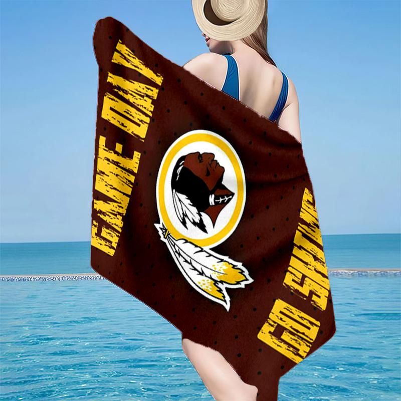 Washington Redskins Microfiber Beach Towel, Lightweight And Quick-Dry, for Summer Travel, Beach Essential, Swimming Pool