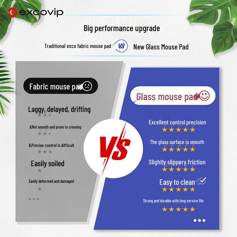 EXCO Transparent Glass Gaming Mouse Pad