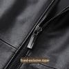 Men's Hooded Genuine Leather Zipper Jacket