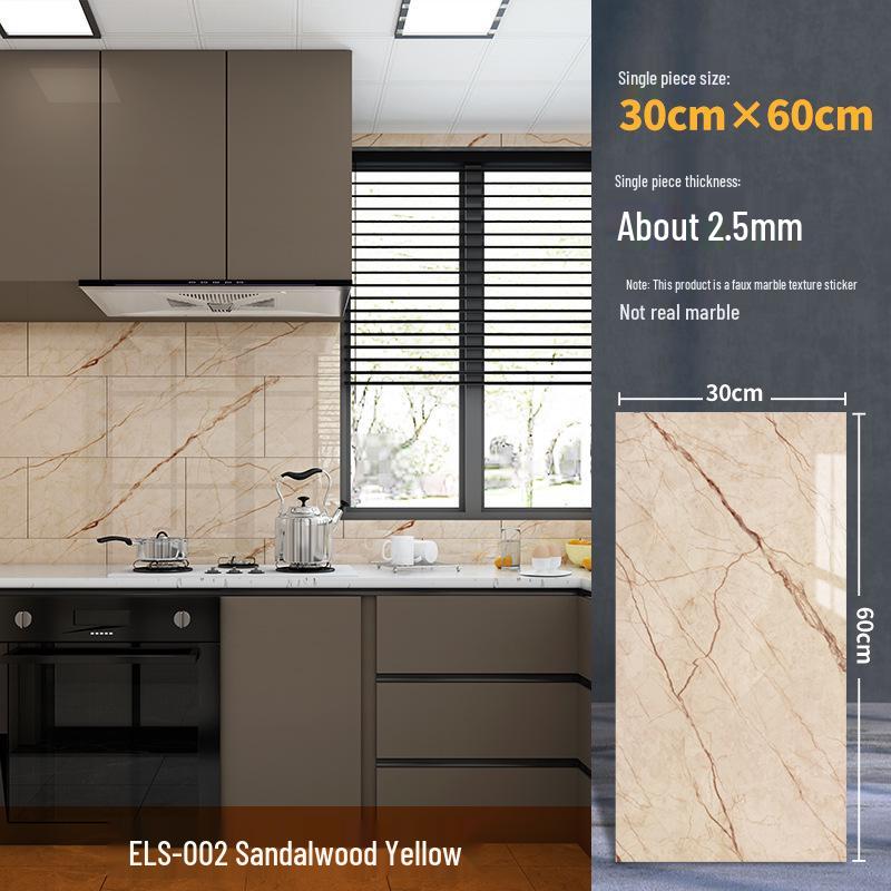 Wasserdichter Marmor Fliesenaufkleber: Selbstkleidende, schimmelresistente PVC-Wandverkleidung für Küchen & Bäder