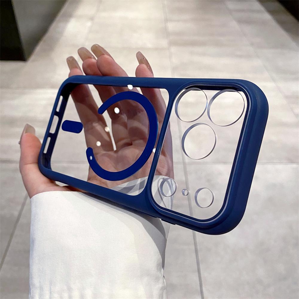 

Transparent Magnetic Case For iPhone 17 Pro Max Air For Magsafe Wireless Charging Clear Hard Acrylic Shockproof Cover iPhone17
