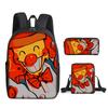 Mode Nouveauté Luxe tour à pizza Impression 3D 3 pièces/Ensemble élève Sacs d'école Sac à dos pour ordinateur portable Sac à dos Sac à bandoulière incliné Trousse à crayons