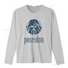 POSEIDON Klassisches Herren T-Shirt Weiß X-Large vintage gewaschenes Oberteil für den Alltag Dehnbar Weich homme Designer-Kleidung Unisex