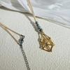 Fashionable Adjustable Metal Cage Necklace Crystal Holder Pendant Neckchain For Men Women Stylish Jewelry Accessories