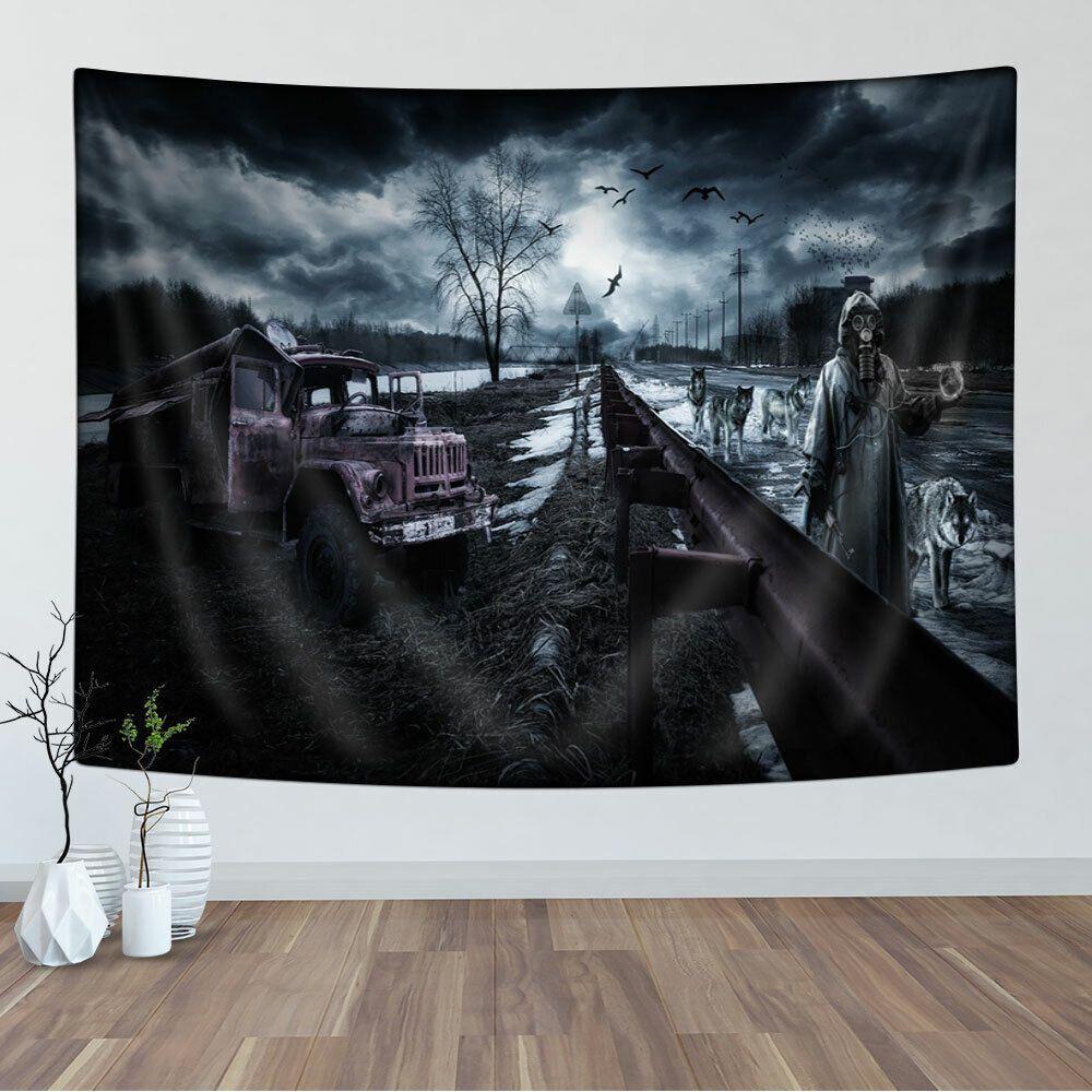 Large wall tapestry depicting the end of the world 75x100