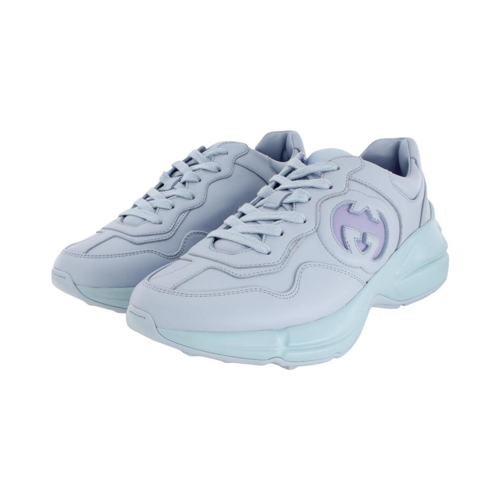 Gucci Rhyton Leather Low Top Chunky Sneakers Women's Light Blue 757887 UPG70 4949