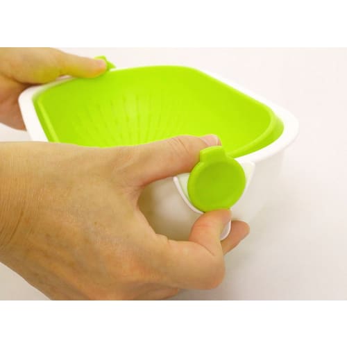 Kokubo Spin Wheel Colander, Oval, Green, KK-311
