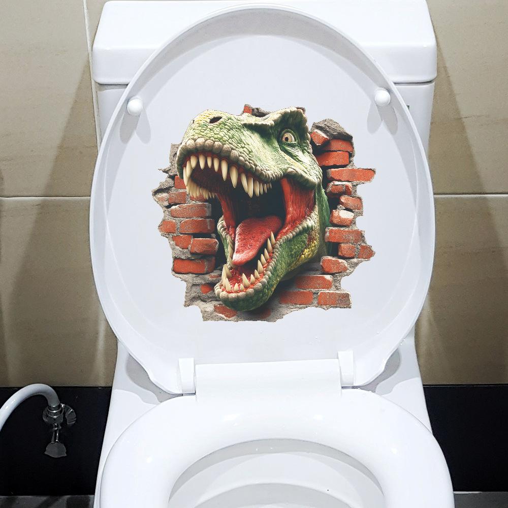 Adesivi Creativi Rivoluzionari Dinosauro Feroce Decorazione Bagno e WC