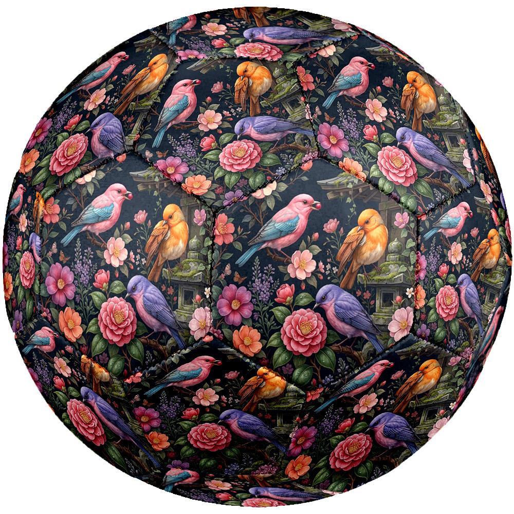 1pc Birds Bloom Theme Soccer Ball Football, Size 5, Lightweight PVC, Outdoor Training Soccer Ball,Sports Gift t61419