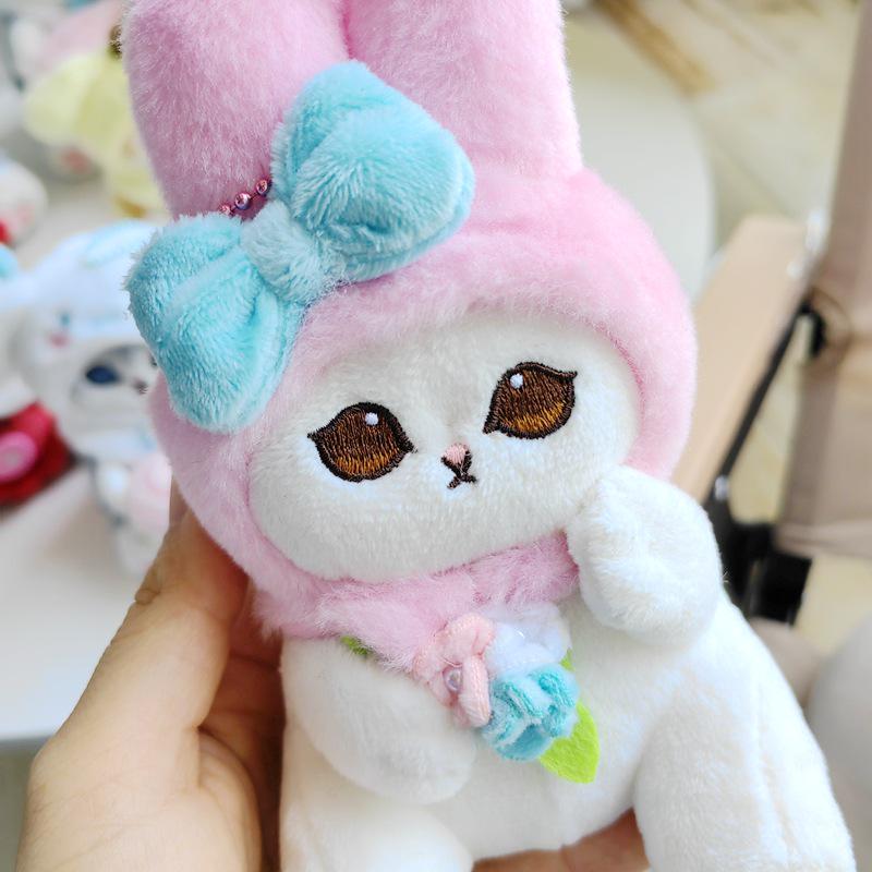 Shark Cat Fried Shrimp Plush Keychain
