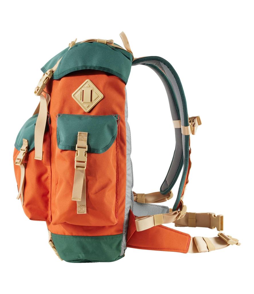 L.L.Bean Continental Backpack, Color Block, One Size Fits Most, Sail OrangePine Green, Multicolor, 1000211094
