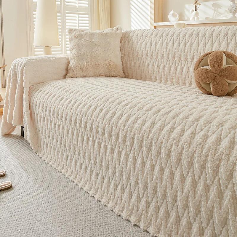 Winter Cotton Wool One-piece Sofa Towel Thickened Warm Sofa Towel Winter Advanced Sofa Cushion Non-slip Full Cover Cushion