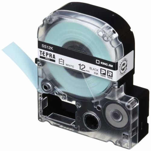 

King Jim [Оригінальний] Tepra PRO стрічковий картридж Eco Pack 10 12 мм, біла етикетка/чорні літери, довжина 8 м SS12K-10PN