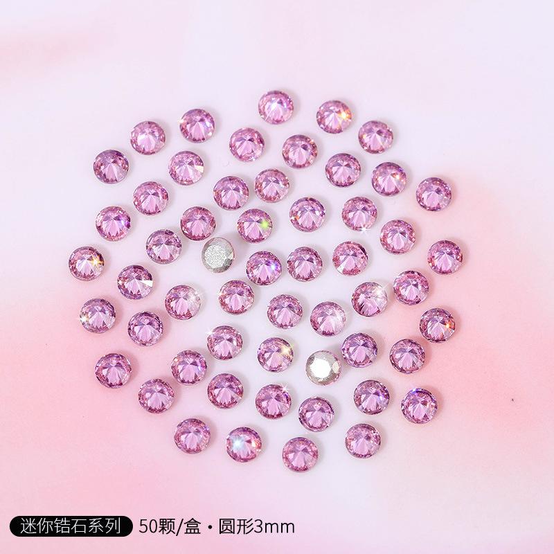 Pink Nail Art Small Zircon Flat Bottom Mini Zircon Diamond Nail Art Jewelry Mixed Nail Art Diamond Jewelry Decorative Diamond