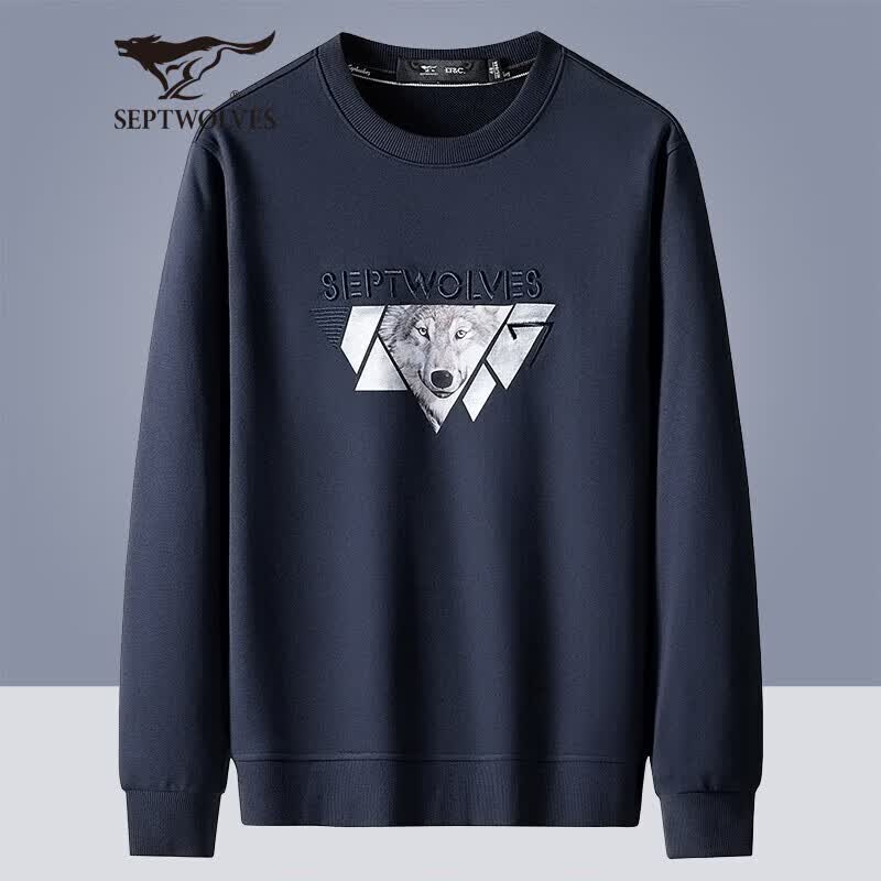 Qipilnag Men s Wolf Head Print Sweatshirt L