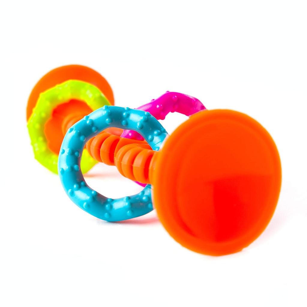 Fat Brain Toys Baby Spielzeug Pip Squigs Loops Orange mit Saugnapf Authentisch FA165-1
