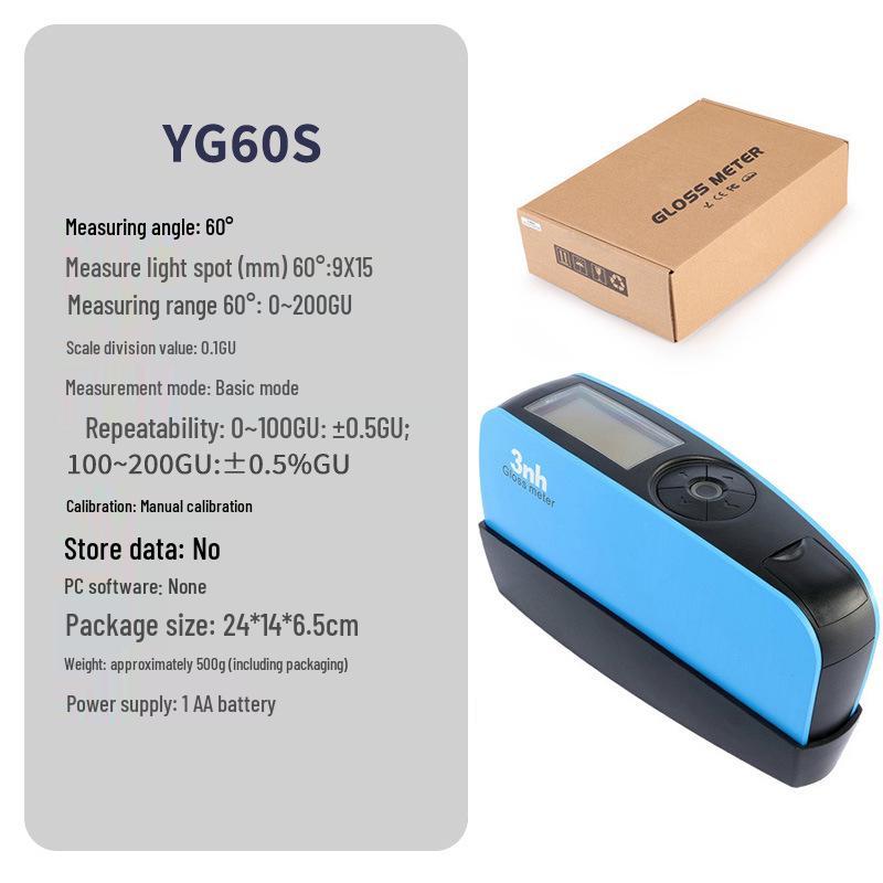 Miernik połysku YG60S do powierzchni metalowych, malowanych, kamiennych i lustrzanych
