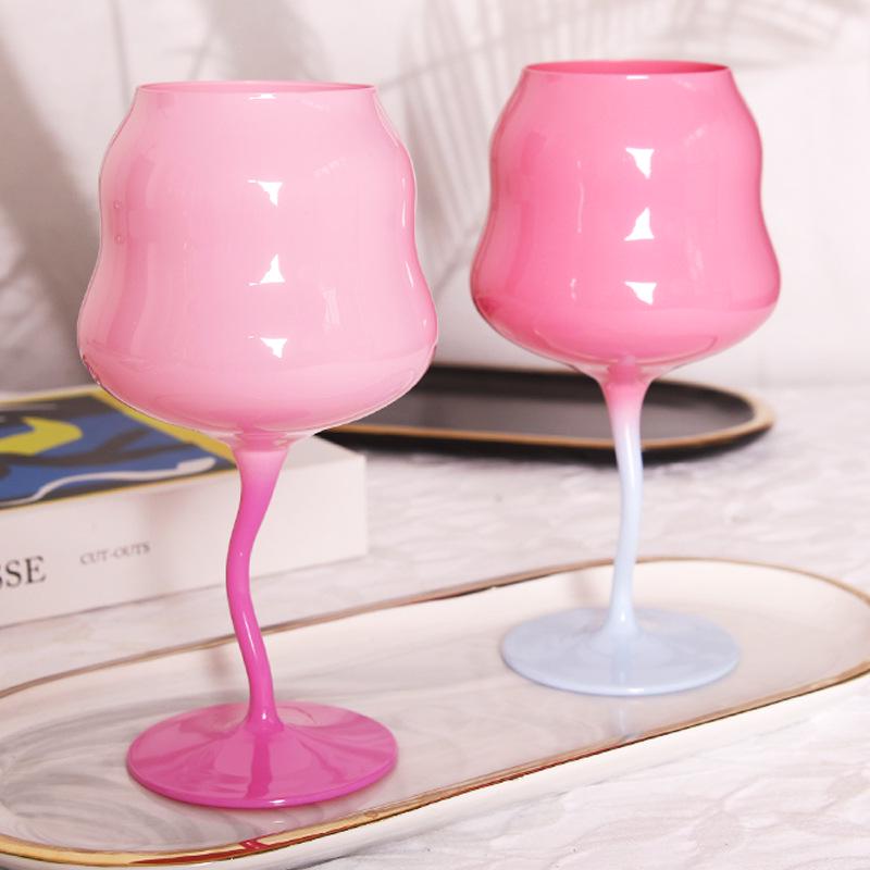 Chinese Style High-Stemmed Macaron Retro Twist Wine Glass