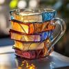 High-End Resin Book Cup Ornament for Niche Home Decor