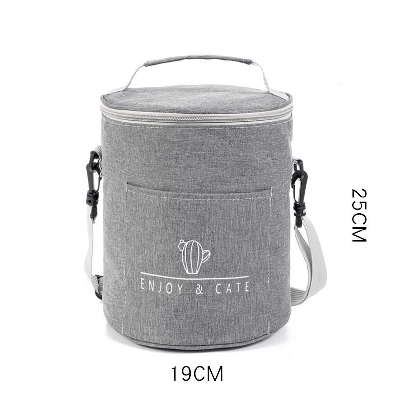 Round Insulated Lunch Box Bag Thick Aluminum Foil Lunch Box