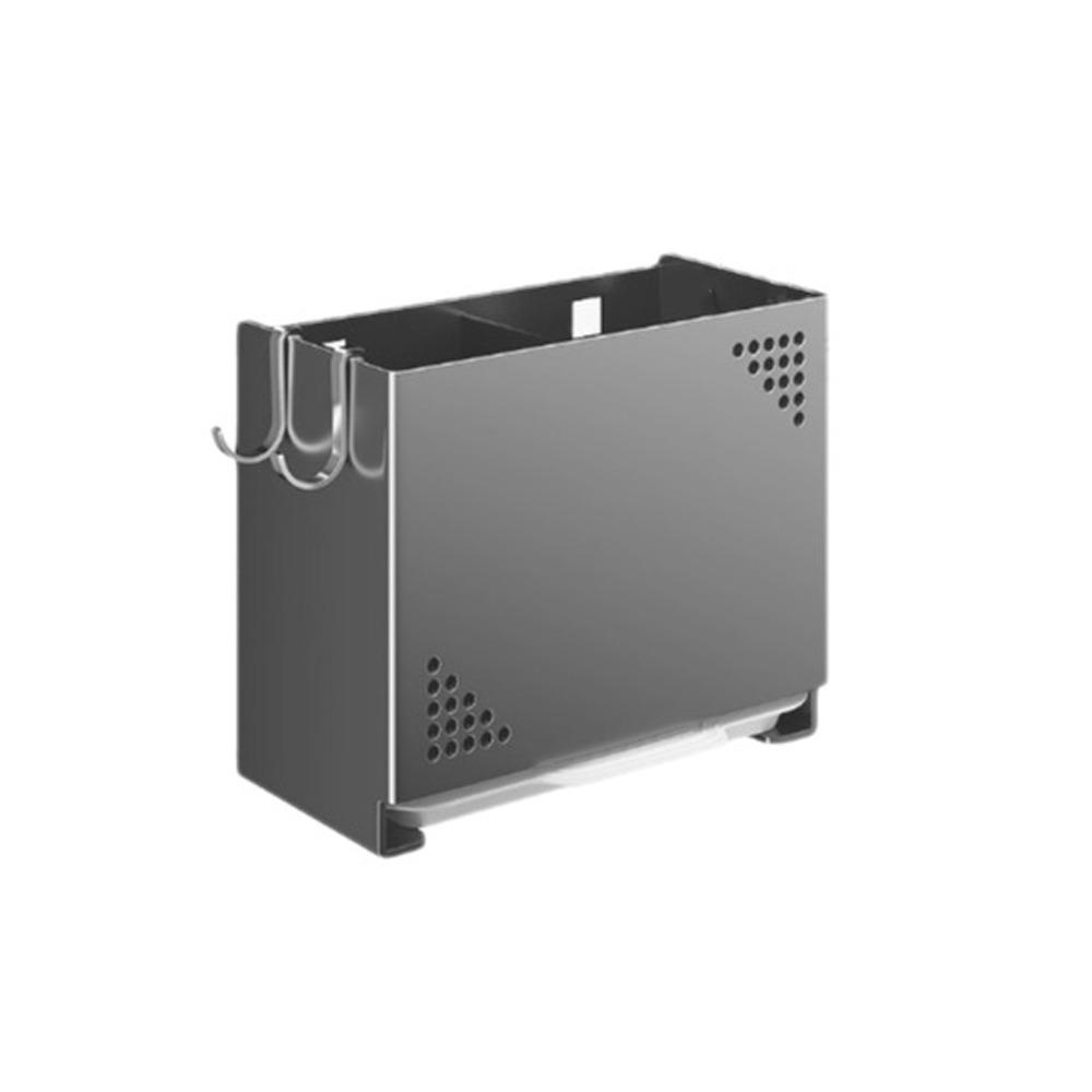 

Wall Mounted Cutlery Drying Basket Carbon Steel Utensil Drying Rack Tableware Drainer for Kitchen Grey 2 Grids