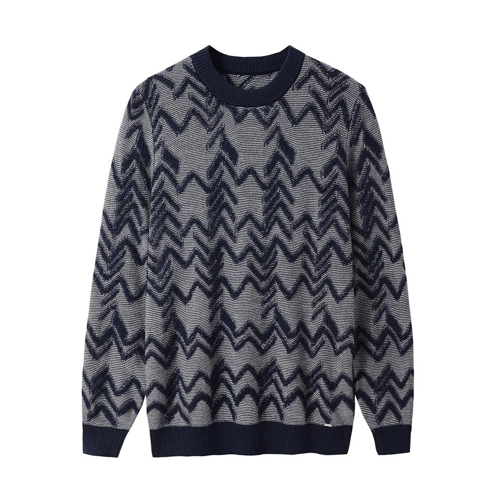 Men's Vintage Twill Sweater Long Sleeve Crewneck Pullover