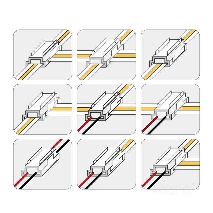 9-in-1 connector for COB LED strip 8mm Kobi 10pcs