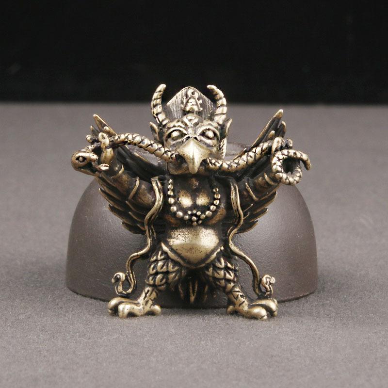 Chinesische Mythologie Größter Vogel Dapeng Metallfigur Schreibtischdekoration Göttliche Tier Wächter Vintage Heimdekoration