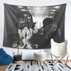 Vintage Black and White Retro Tattoo Rap Portrait Tapestry Wall Hanging Home Decor for Bedroom Living Room Dorm