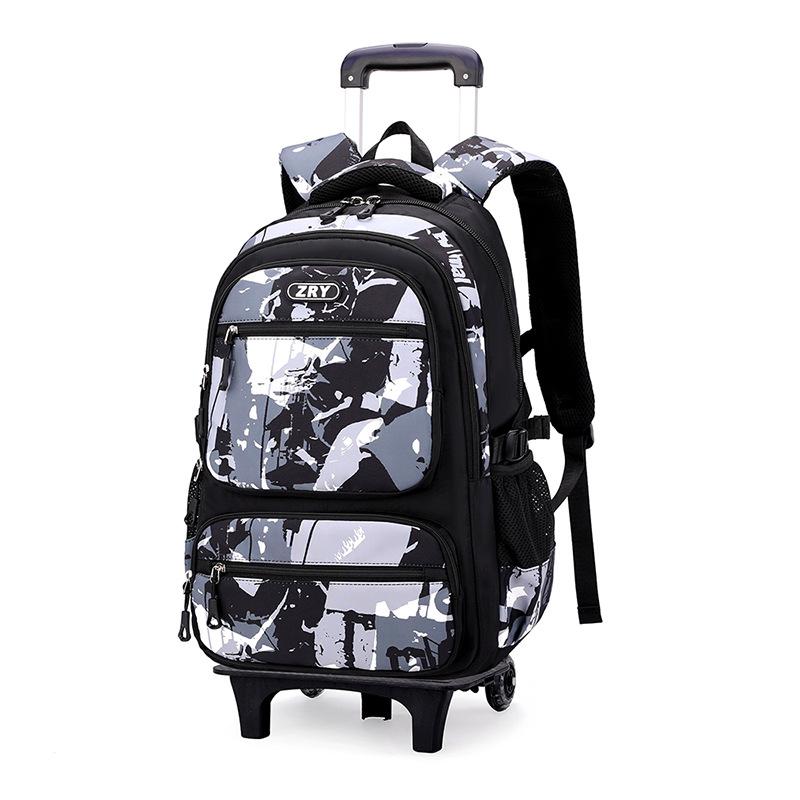 Children School Backpack With Wheels Rolling School Bag For Boys Kids Wheeled Backpack Trolley Bag Students Backpack Bookbag
