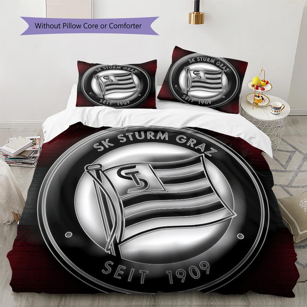 SK Sturm Graz logo Biancheria da letto Set piumino Copripiumino Federa Decorazione per la casa Regalo di compleanno (1 * copripiumino + 2 * federa, senza nucleo)