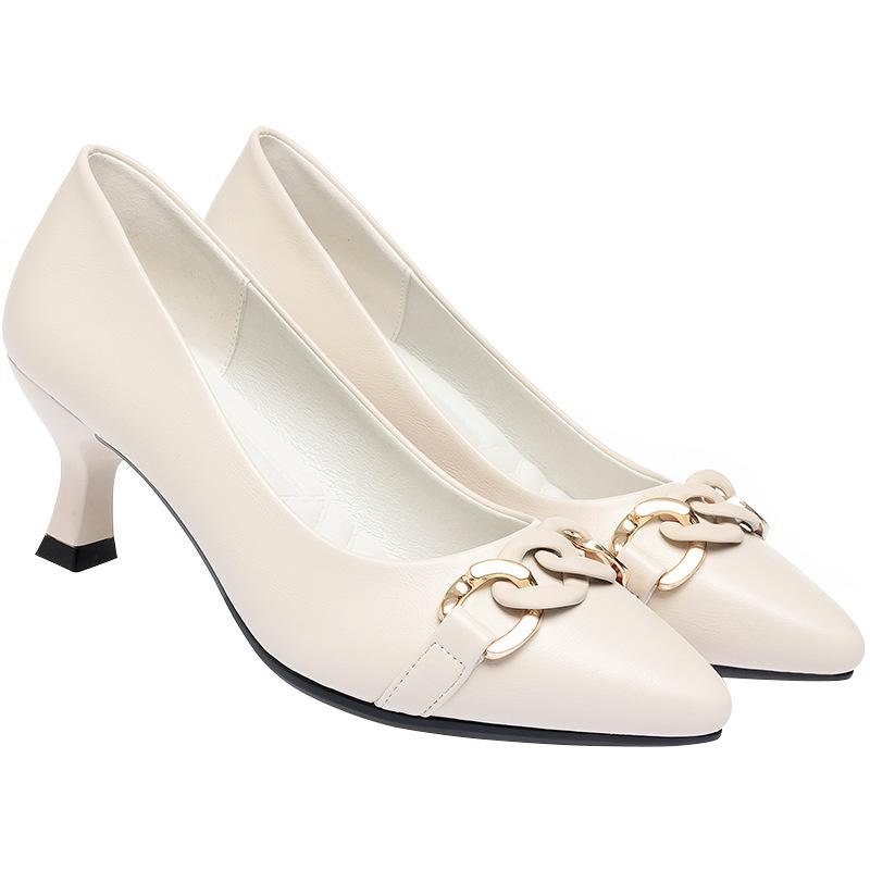 Fashion French Retro Women Shoes Pointed Toe High Heels Spring Autumn New Shallow Mouth Stiletto Single Shoes Temperament Women's Shoes