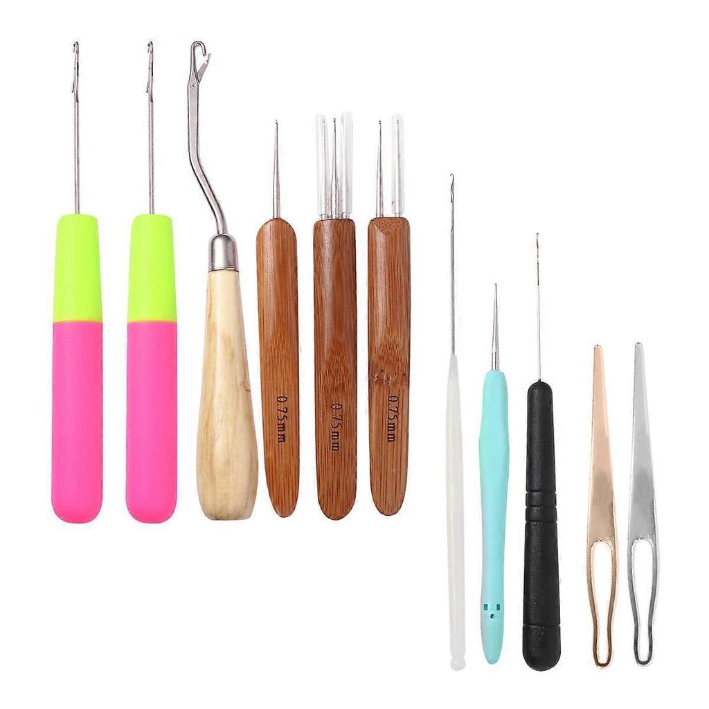 Making Dreadlocks Crochet Hook Knitting Needles Professional Hair Styling Tools 11Pcs