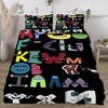 English Alphabet Lore Quilt Cover for Queen Bed Bedspreads,Soft Bed Duvet Cover,3D Printed Letters Quilt Cover Bedding Set