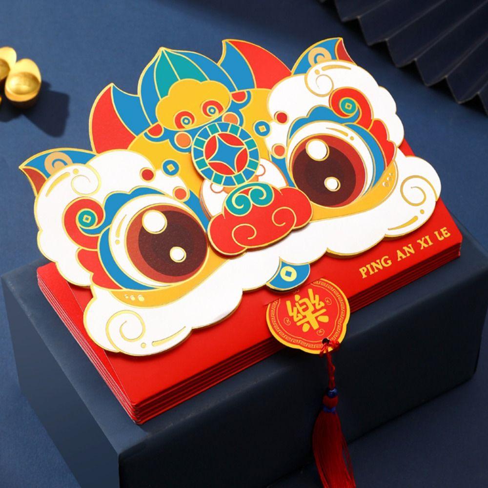 

Traditional Snake Year Folding Red Envelopes Blessing Money Packet Lucky Red Bag Kids Gift Style 1