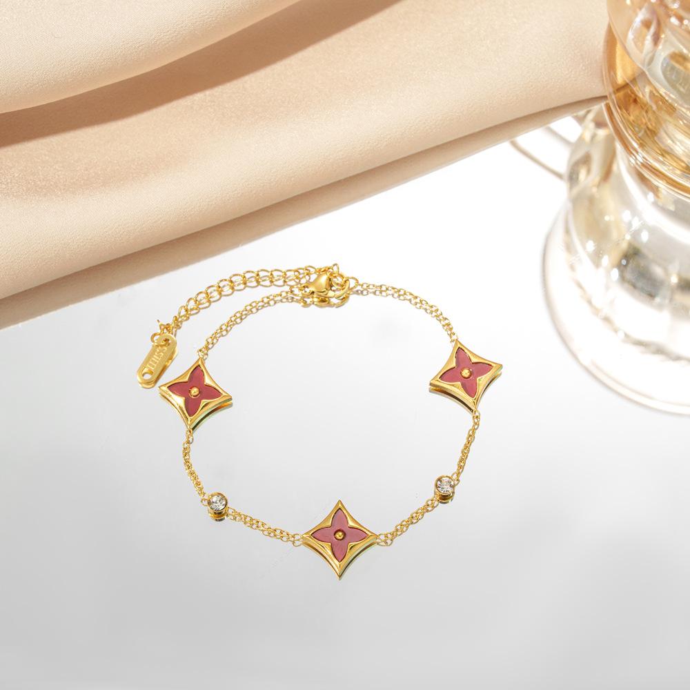 

Браслет из титановой стали с ощущением легкой роскоши и высокого класса, минималистичный женский браслет из настоящего золота 18 карат