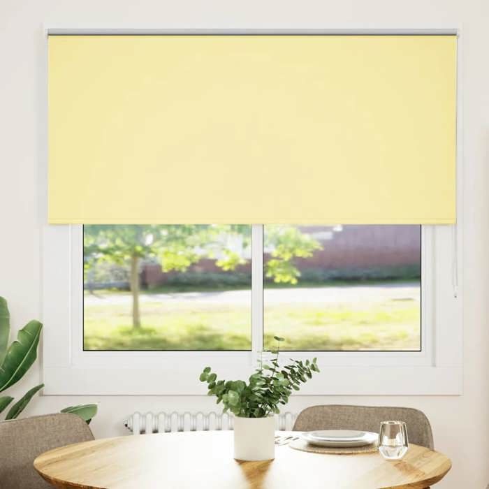 VidaXL Store enrouleur occultant jaune largeur du tissu 146,6 cm, store de jour et de nuit, store de cuisine, store 4012048