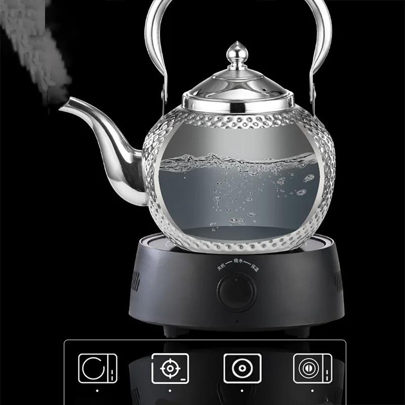 Gold Teapots Stainless Steel Teapot Drinkware Hammered Spherical Kettle Induction Cooker Stove Tea Kettles Tea Accessories
