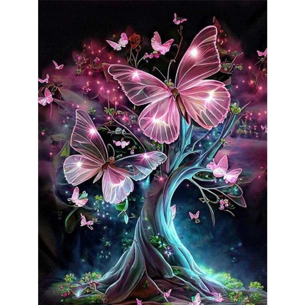 Pittura diamante a cerchio completo fai da te punto croce 3D Gatto Farfalla decorazione casa arte pittura diamante stella pittura diamante 5d