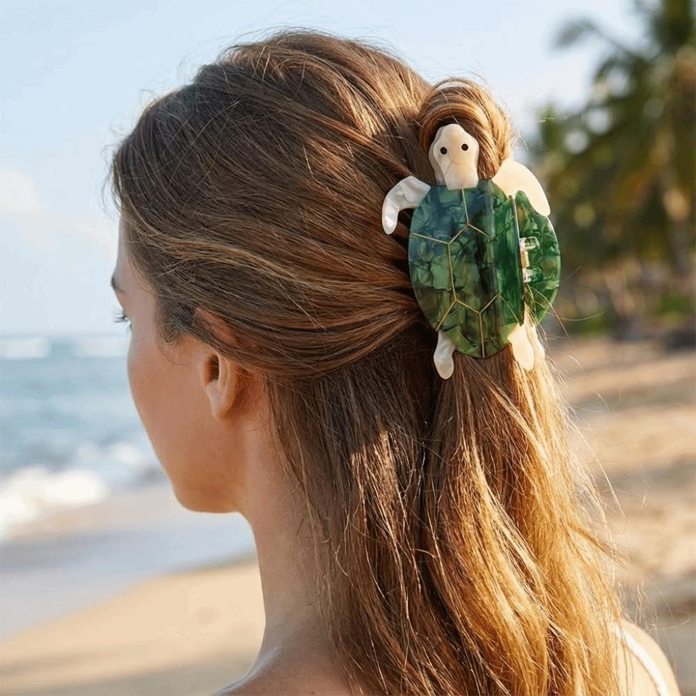 Ocean Series Acetate Turtle Hair Claw Acetic Acid Big Shark Clip Funny Animal Hair Clip Girl