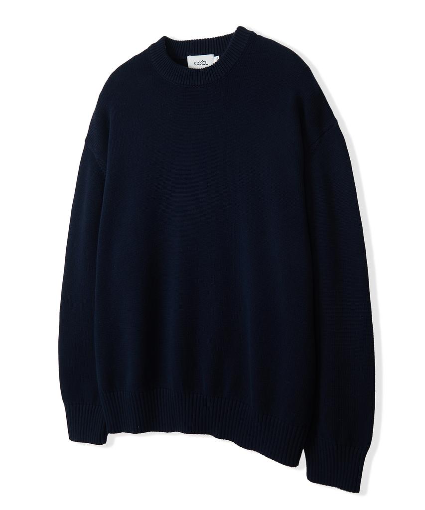 COSTUME O’CLOCK [Renewal Ver.] Soft Cotton Crew Neck Knit Vintage Brown Cooskt008Vbrown
