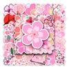 50 Sakura Graffiti Flower Cartoon Stickers for DIY Decoration – Perfect for Skateboards, Mobile Phones, and Suitcases