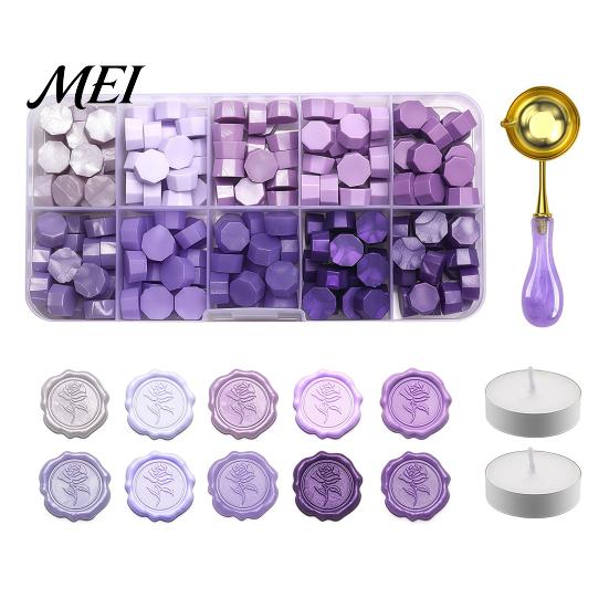 Wax Seal Kit Kit, with Sealing Beads Spoon And Candles, Stationery Decoration DIY Stamp for Wedding Invitations Envelopes Crafting Accessories