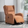 Relax Riser Armchair In Velvet with Backrest Reclining To 160 Degrees with Remote Control, Dark Brown