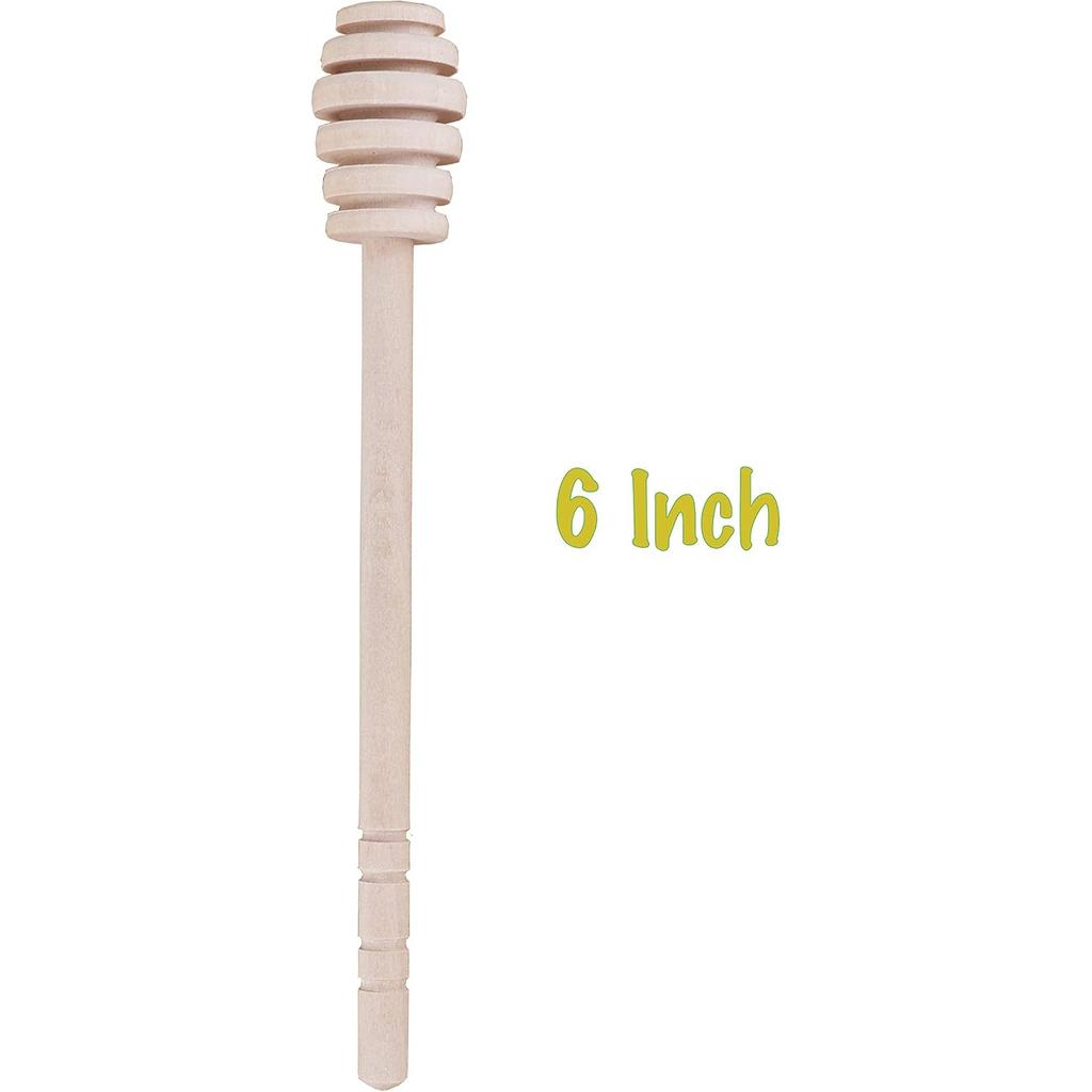 Wooden Honey Mixing Stirrer, 4Pcs 6.3 Inch Honey Dipper Sticks Honey Spoon
