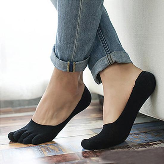 1 Pair Split Toe Socks Comfortable Breathable Cotton Anti-slip Low Cut Socks for Camping