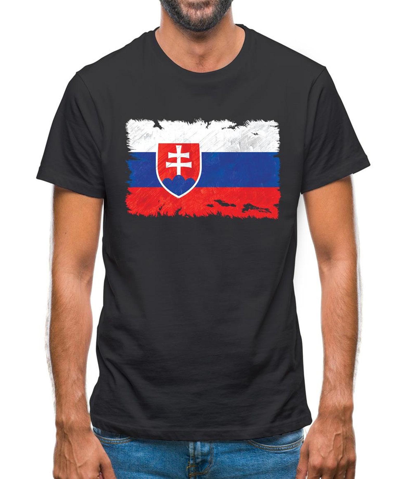 Slovakia Grunge Style Flag Mens T-Shirt 2XL