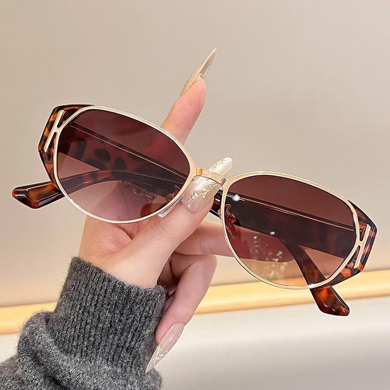 Cross-Border Luxury UV-Protection Cat-Eye Round Sunglasses