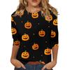 Women's O-neck 3/4 Sleeve  Printed Top