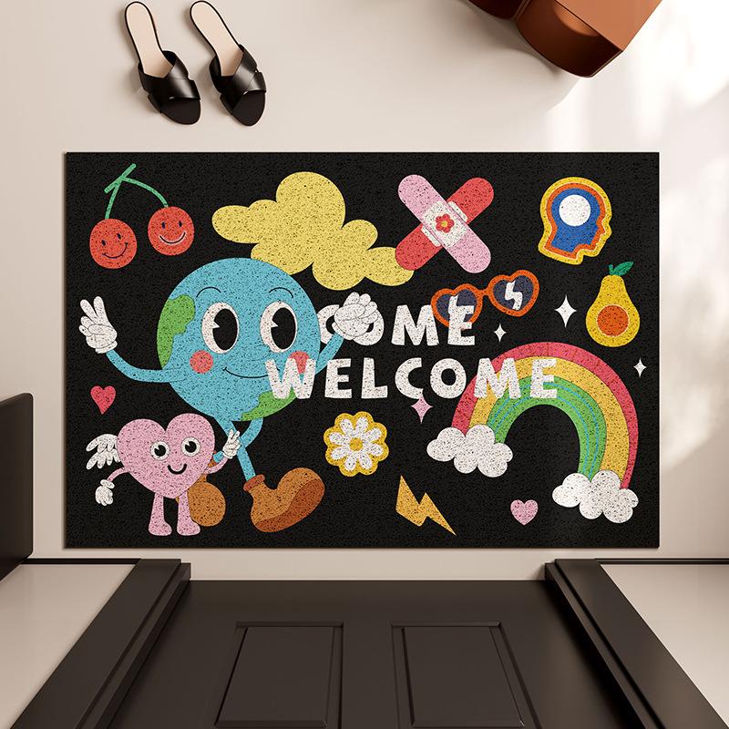 Internet Celebrity Millennium Style Home Silk Ring Floor Mat Can Be Cut Entrance Door Rubbing Land Mat Non-Slip Silk Ring Door Mat
